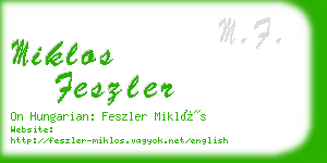 miklos feszler business card